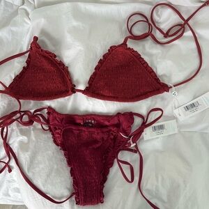 Frankie’s Bikinis Tiana Ruffle String Bikini